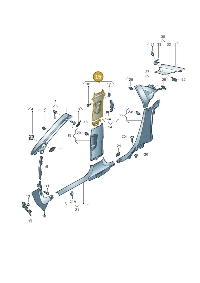8V5867244AVU6 — Audi RS3 Limousine (2017-2020) diagram 890867700, position 15