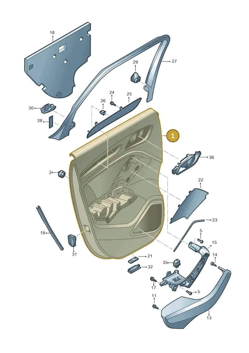 8V5867304DWFA — Audi A3 Sportback (2012-2016) diagram 745867400, position 1