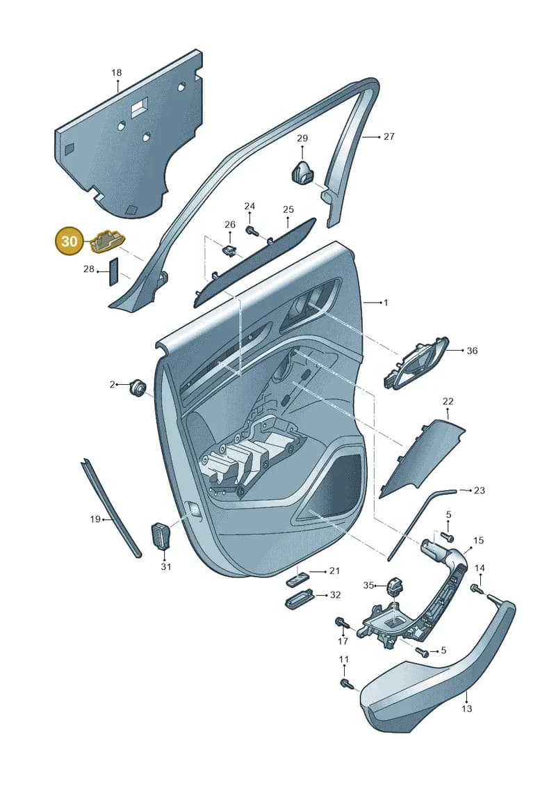 8V5867370 — Audi A3 Sportback (2012-2016) diagram 745867400, position 30