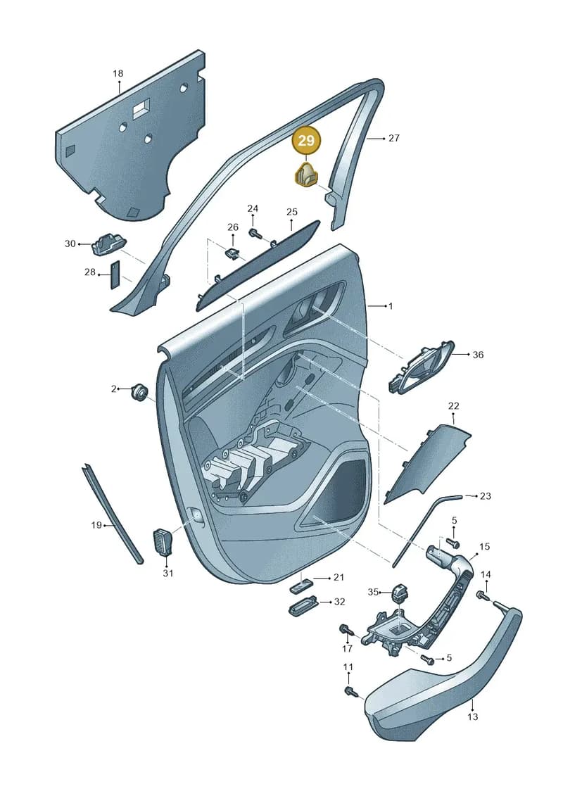 8V5867415 — Audi A3 Sportback (2012-2016) diagram 745867400, position 29