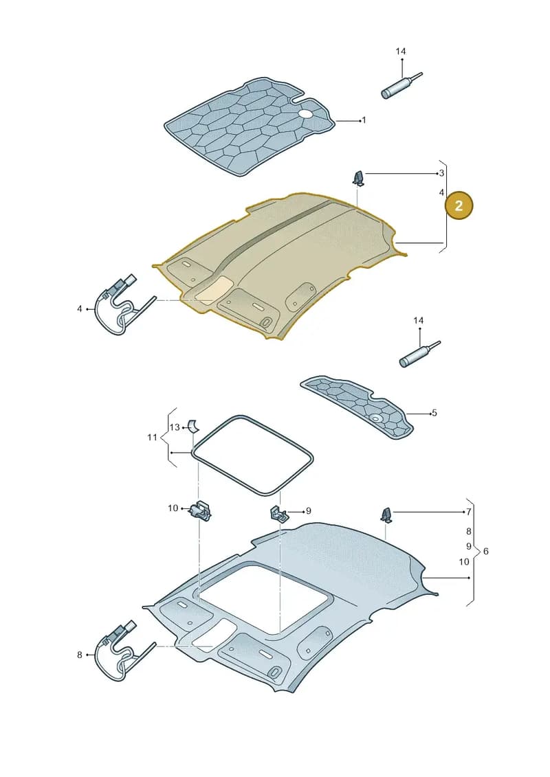 8V5867505AASQ9 — Audi A3 Sportback (2016-2020) diagram 890867560, position 2