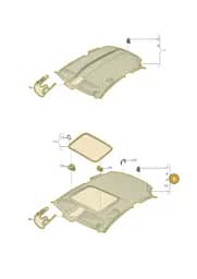 8V5867505ACYX7 Audi Moulded Headliner (Rock Grey YX7)