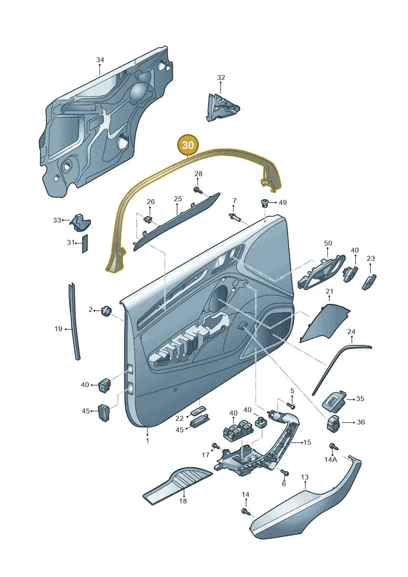8V58676104PK — Audi A3 Sportback (2012-2016) diagram 745867200, position 30