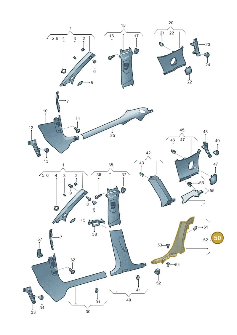 8V58677684PK — Audi A3 Sportback (2012-2016) diagram 745867650, position 50