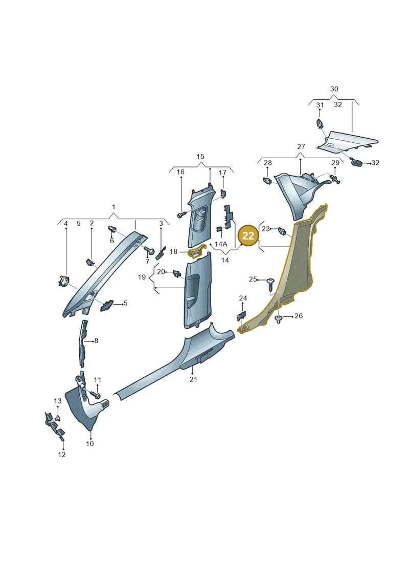 8V58677684PK — Audi A3 Sportback (2012-2016) diagram 745867700, position 22