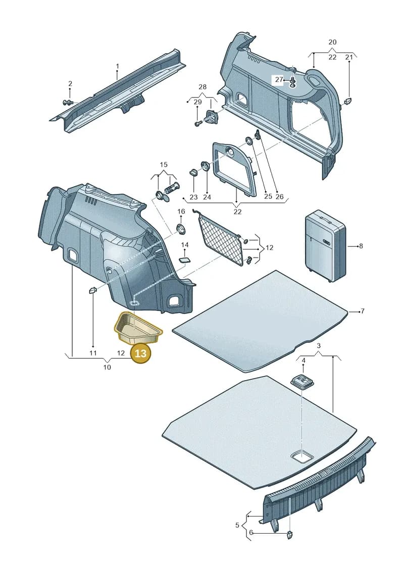 8V5868677CA9 — Audi A3 Sportback (2012-2016) diagram 745863900, position 13