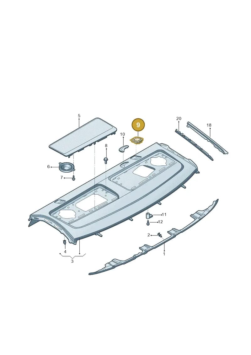 8V58873014PK — Audi A4L 2.0 (2016-) diagram 216863005, position 9