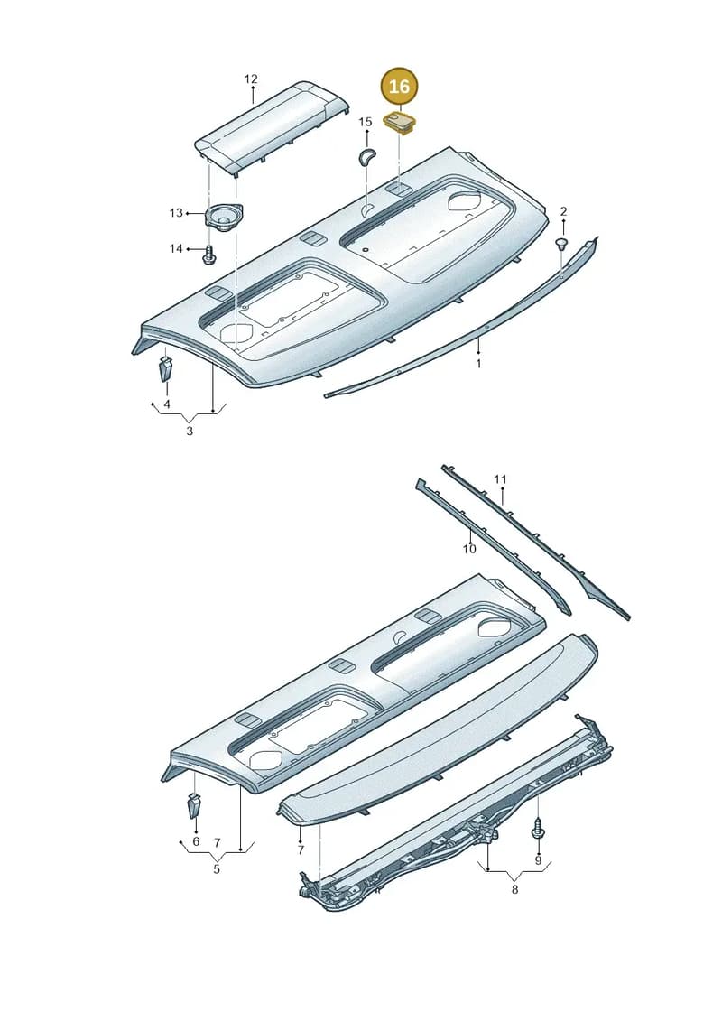 8V5887301DS2 — Audi A6 2.0 (2018-) diagram 430863005, position 16