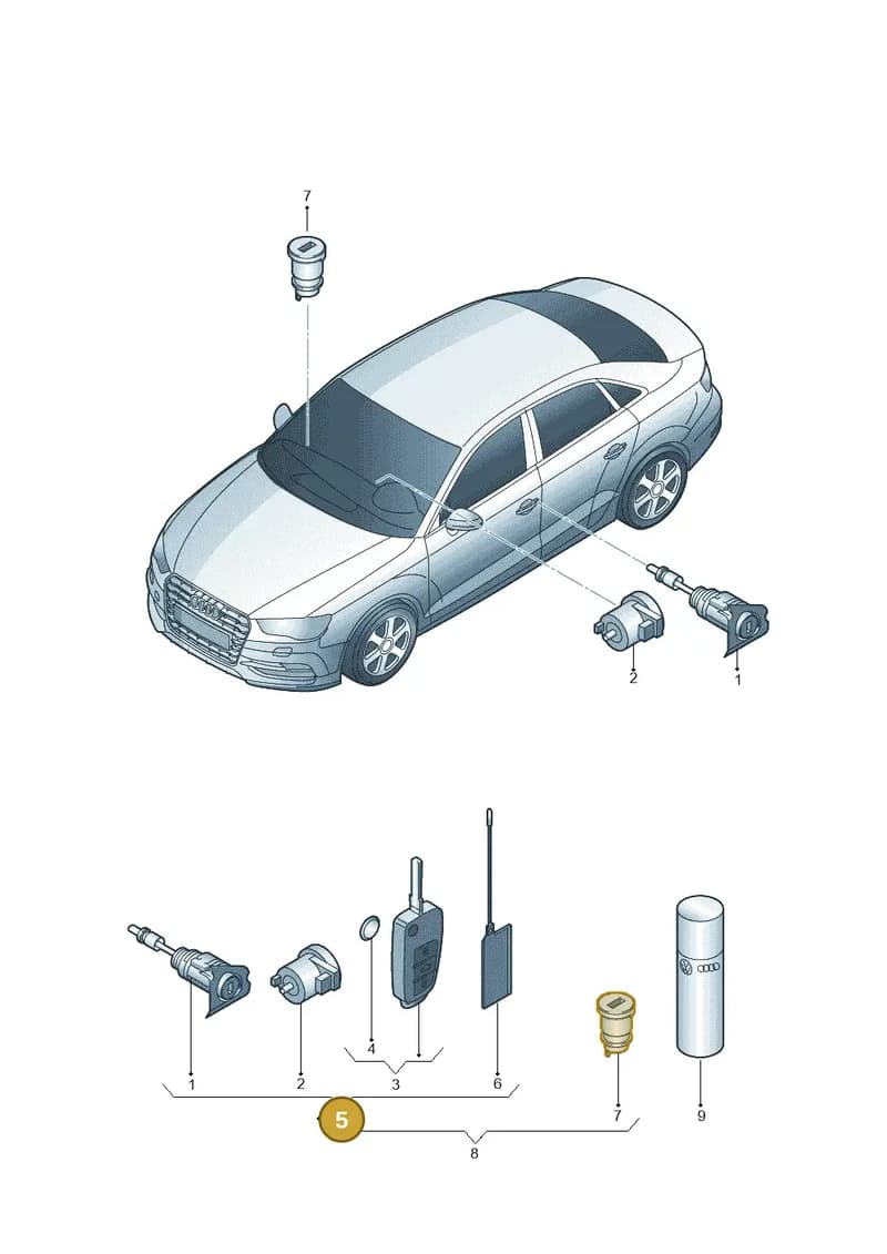 8V5898375RNOP — Audi RS3 Limousine (2017-2020) diagram 745837200, position 5