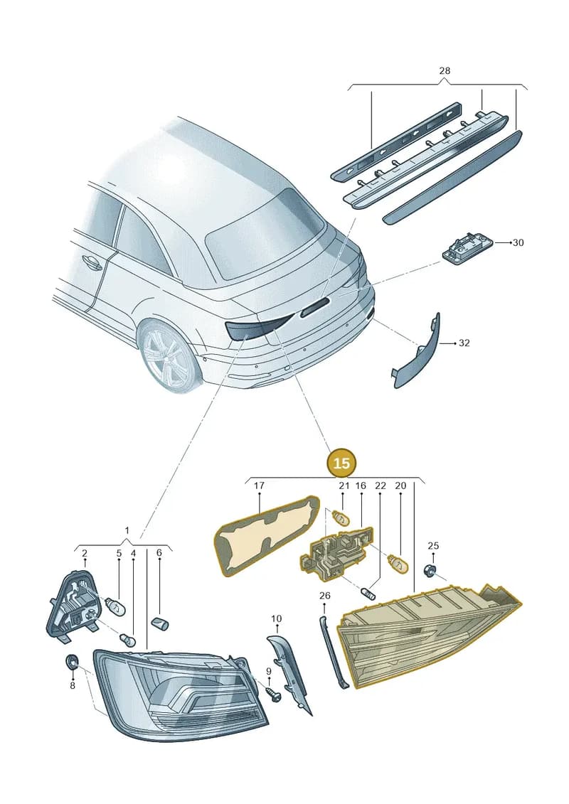 8V5945075 — Audi A3 Cabriolet (2016-2020) diagram 778945000, position 15