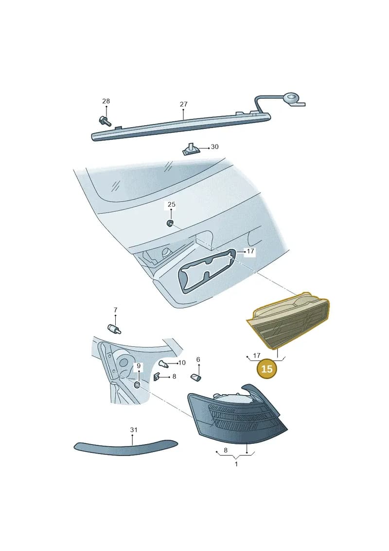 8V5945094D — Audi A3 Limousine 2.0 (2017-2021) diagram 820945001, position 15