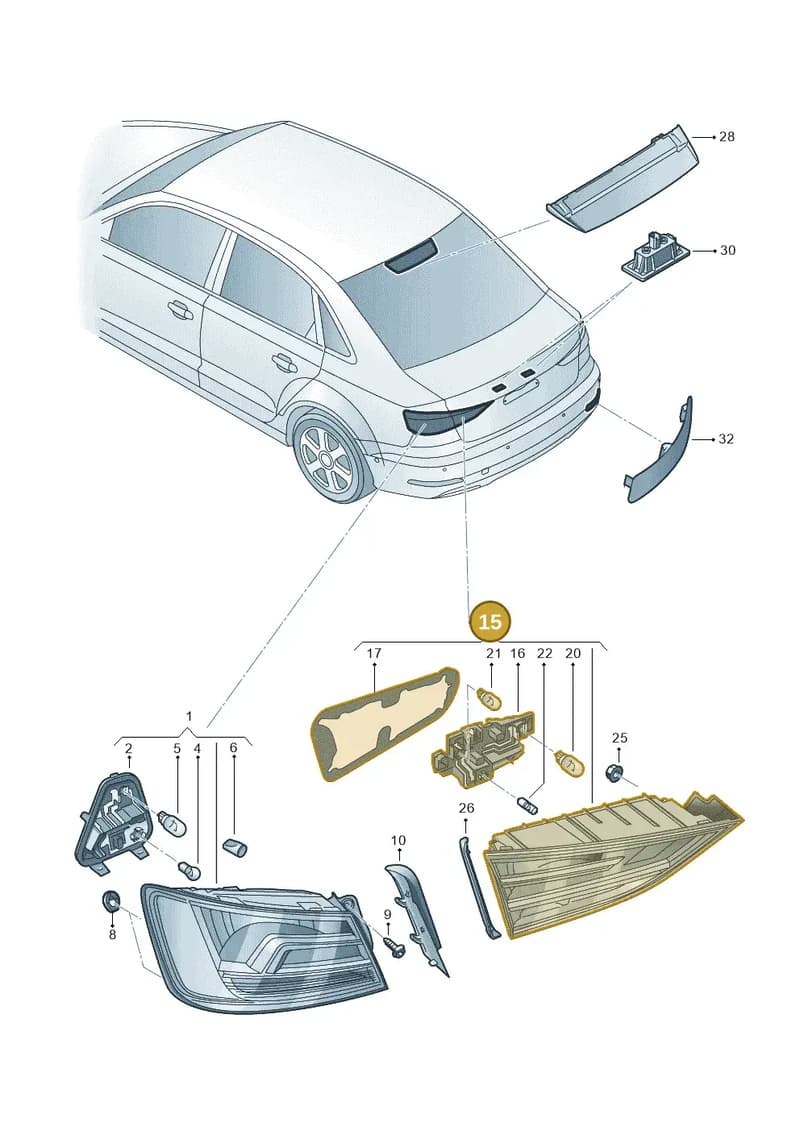 8V5945094F — Audi RS3 Limousine (2017-2020) diagram 745945020, position 15