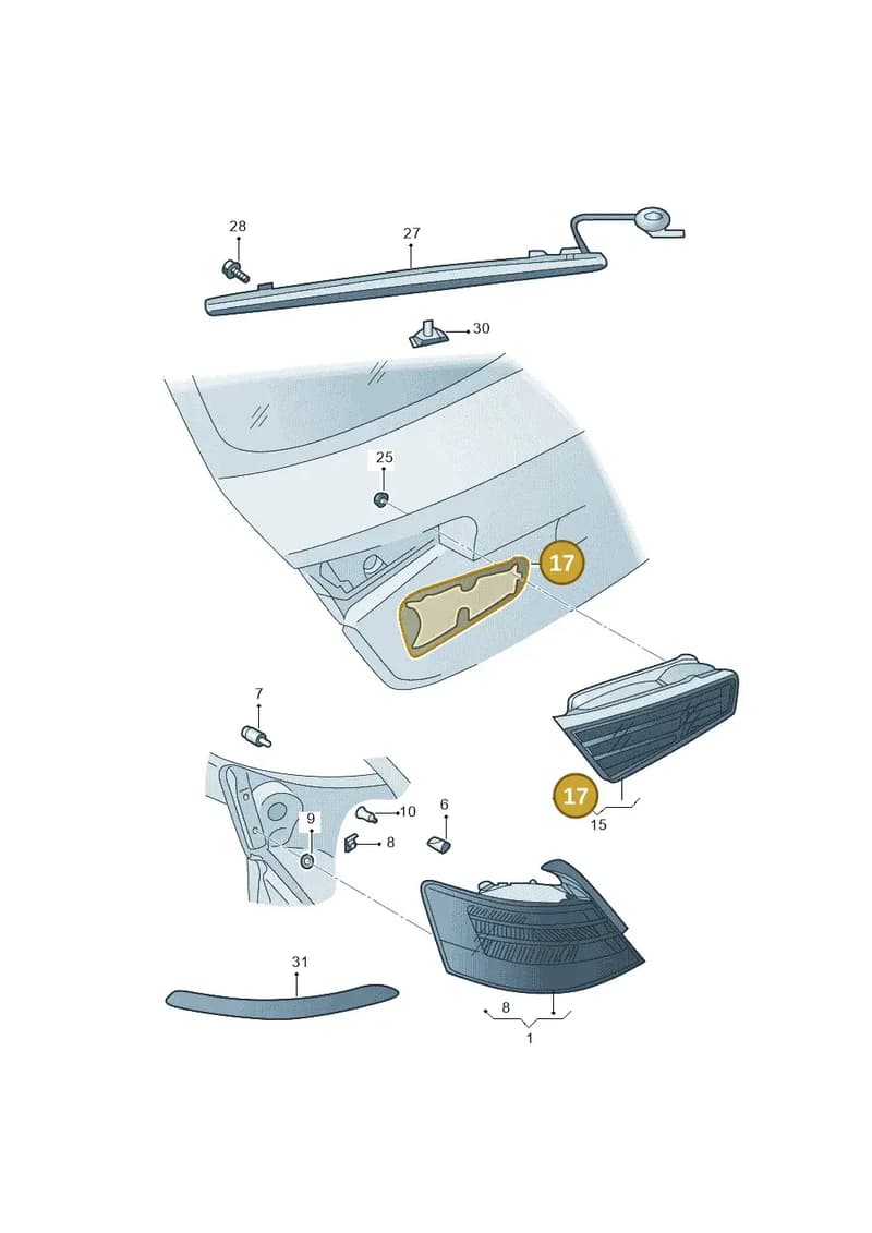 8V5945191B — Audi A3 Limousine 2.0 (2017-2021) diagram 820945001, position 17