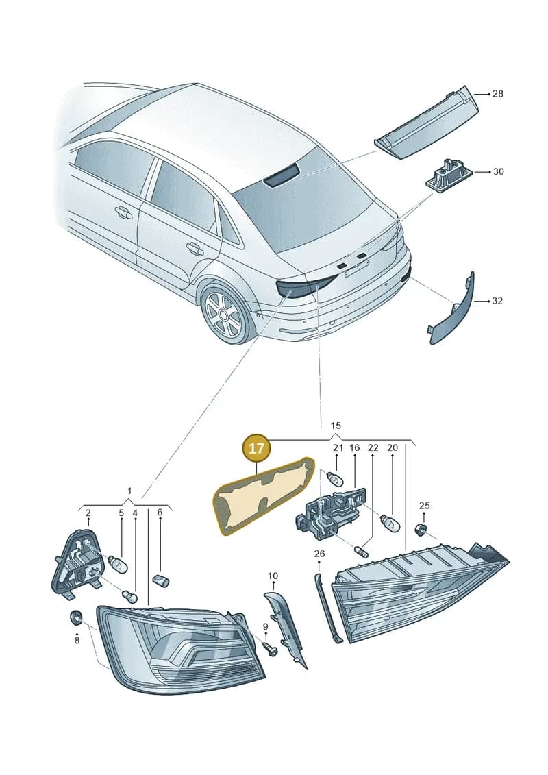 8V5945191B — Audi RS3 Limousine (2017-2020) diagram 745945020, position 17