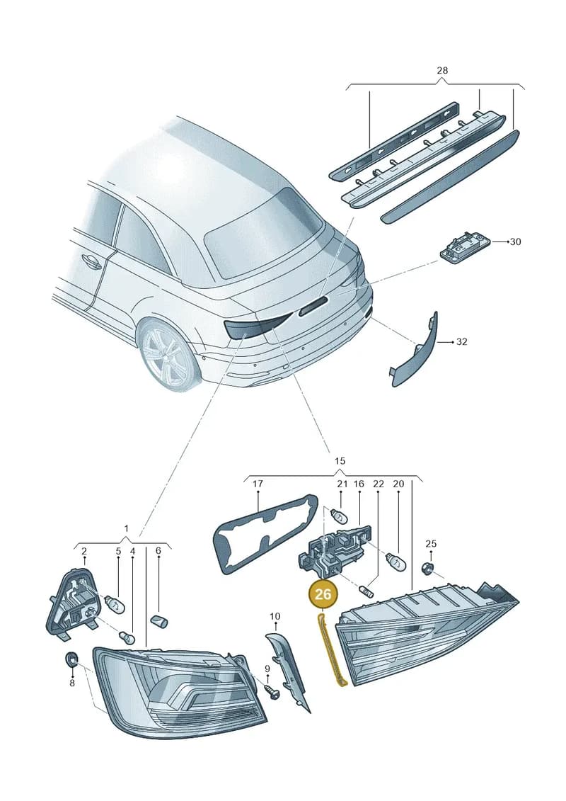 8V5945255B — Audi A3 Cabriolet (2016-2020) diagram 778945000, position 26