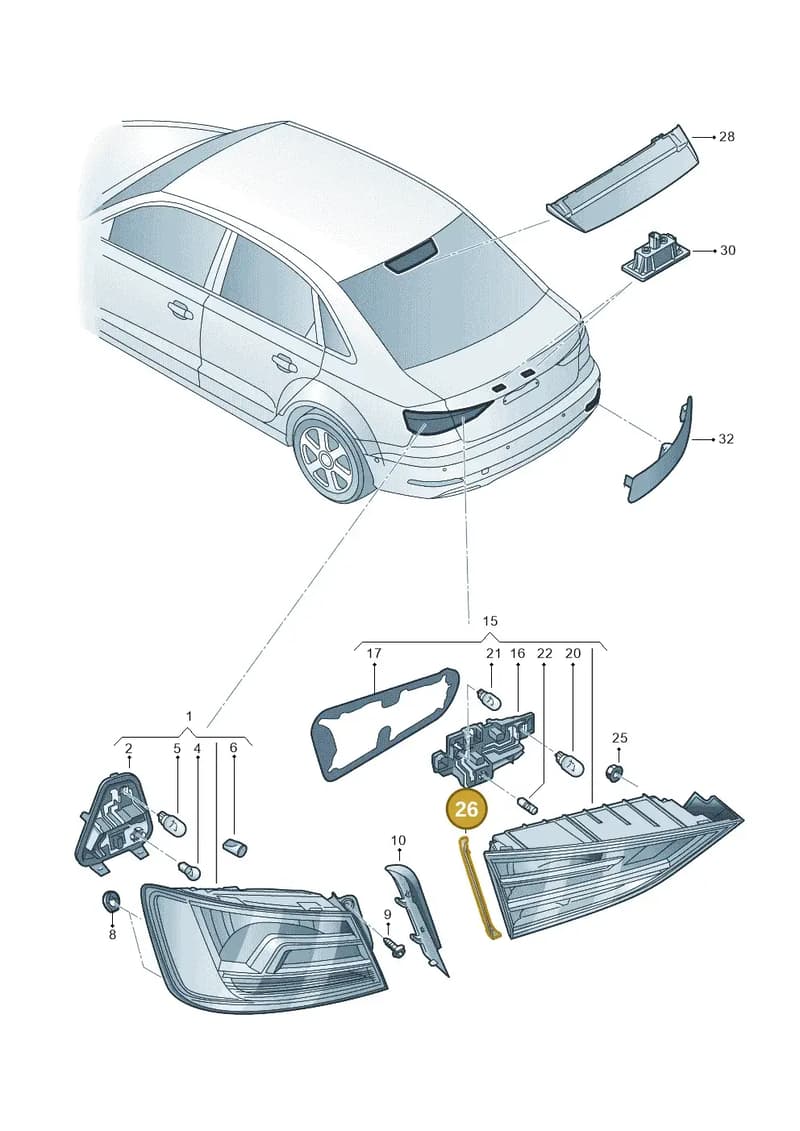 8V5945255B — Audi RS3 Limousine (2017-2020) diagram 745945020, position 26