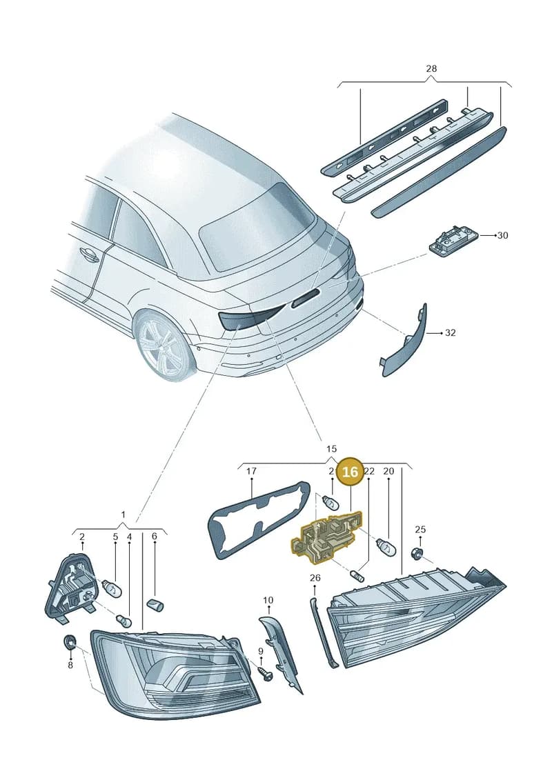8V5945257F — Audi A3 Cabriolet (2016-2020) diagram 778945000, position 16