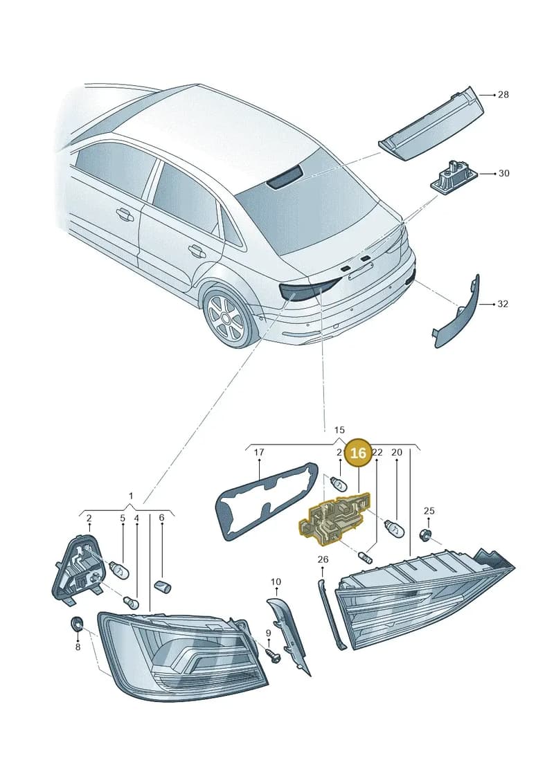 8V5945257F — Audi A3 Sportback (2016-2020) diagram 745945020, position 16