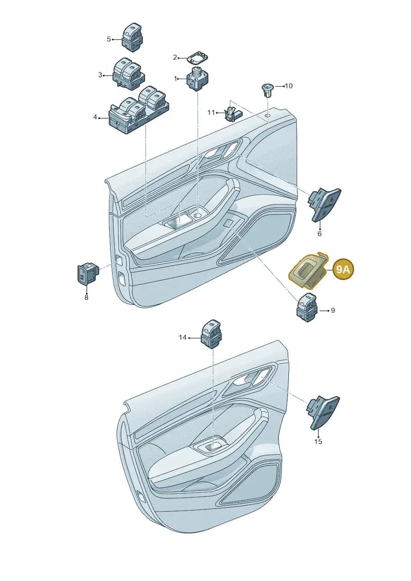8V59598306PS — Audi A3 Sportback (2012-2016) diagram 745959000, position 9A