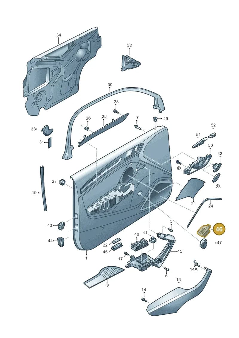 8V59598306PS — Audi A3 Sportback (2016-2020) diagram 890867100, position 46