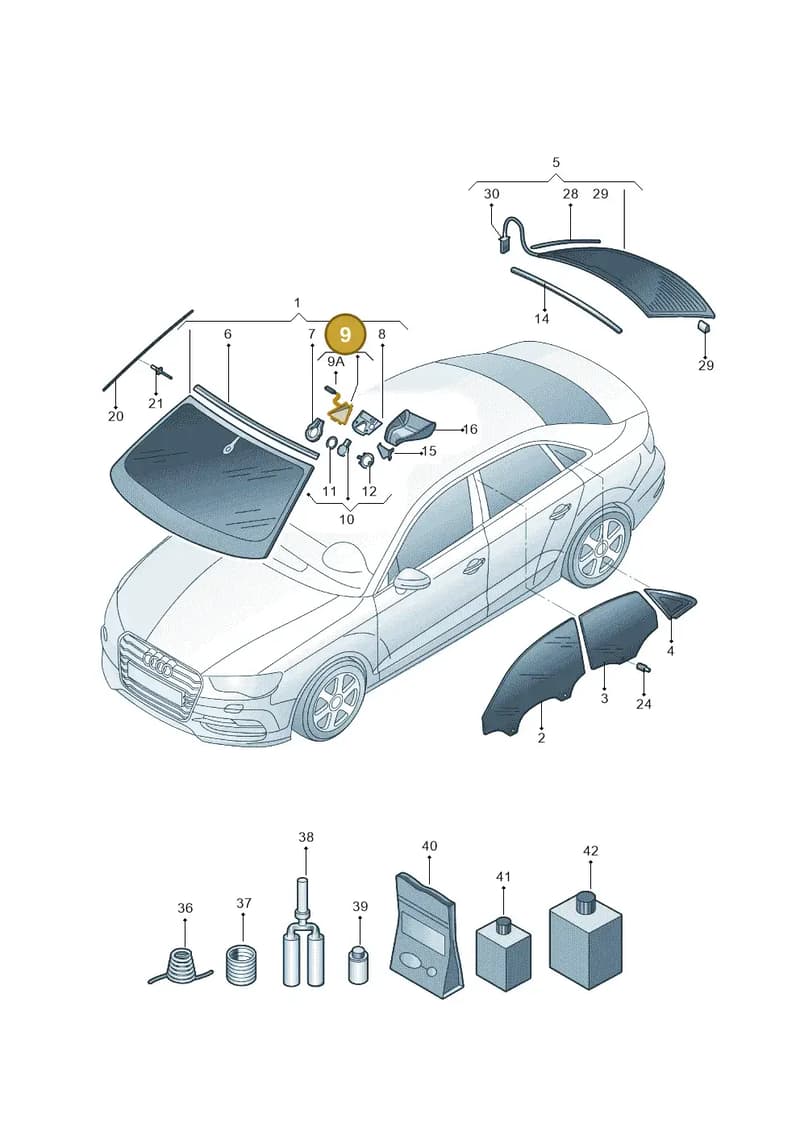 8V5980281A — Audi A3 Limousine 2.0 (2017-2021) diagram 820845020, position 9