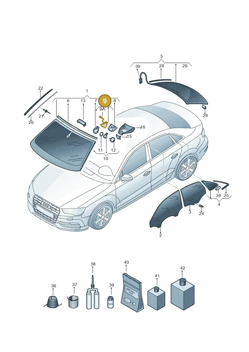 8V5980281A — Audi RS3 Limousine (2017-2020) diagram 745845200, position 9