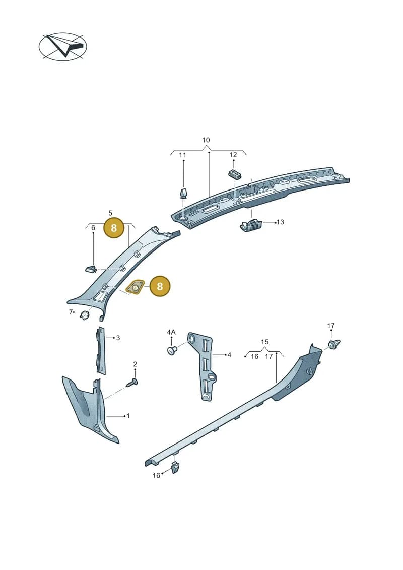 8V7035409B4PK — Audi A3 Cabriolet (2016-2020) diagram 891867650, position 8