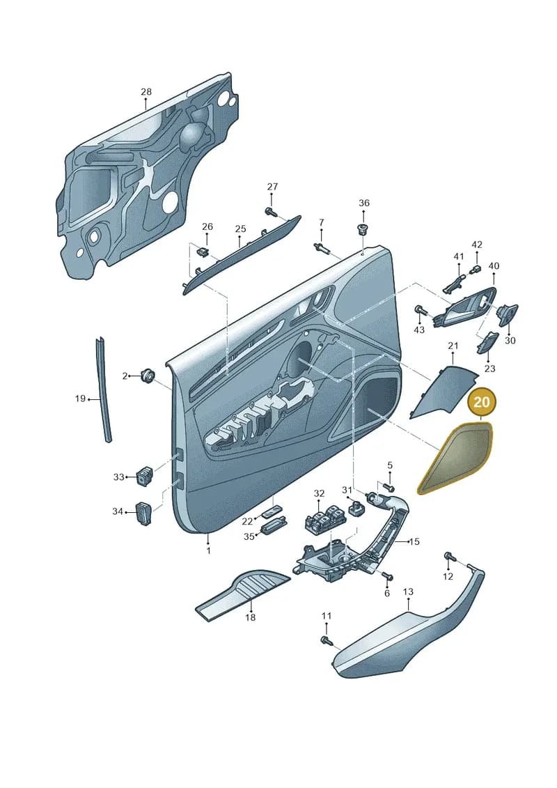 8V7035420B4PK — Audi A3 Cabriolet (2016-2020) diagram 891867000, position 20