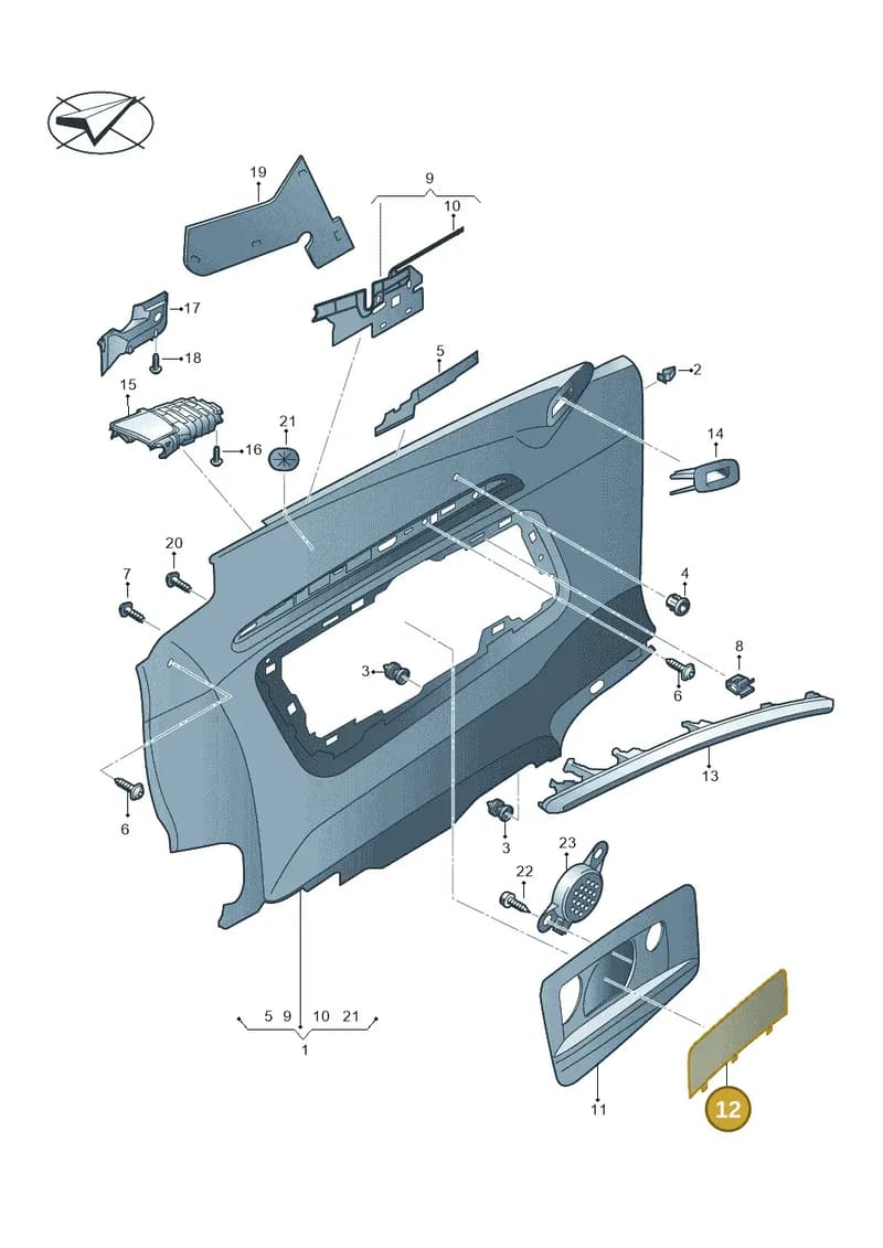 8V70354368Y4 — Audi A3 Cabriolet (2016-2020) diagram 778867500, position 12