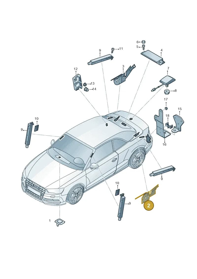 8V7035507 — Audi A3 Cab. 1.4 (2013-2016) diagram 778035100, position 2