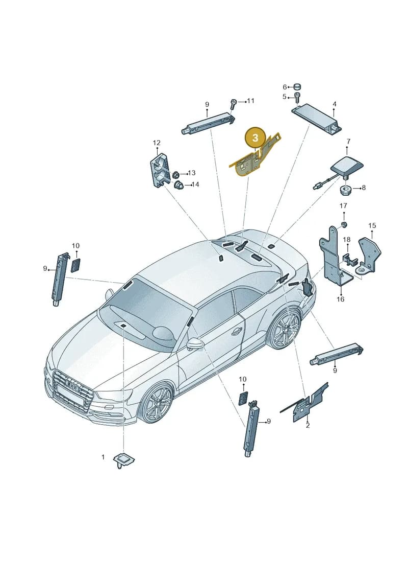 8V7035510 — Audi A3 Cab. 1.4 (2013-2016) diagram 778035100, position 3
