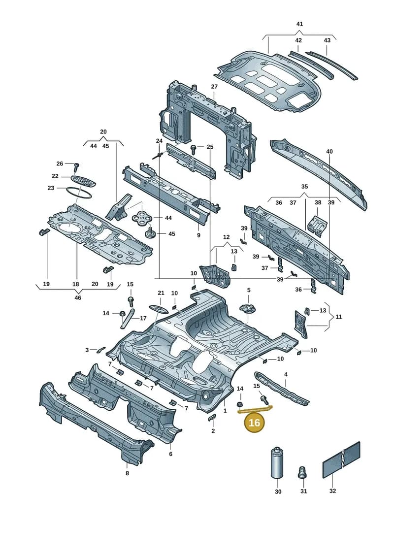 8V7801337 — Volkswagen T-Roc Cabriolet (2019-2025) diagram 2gk803020, position 16