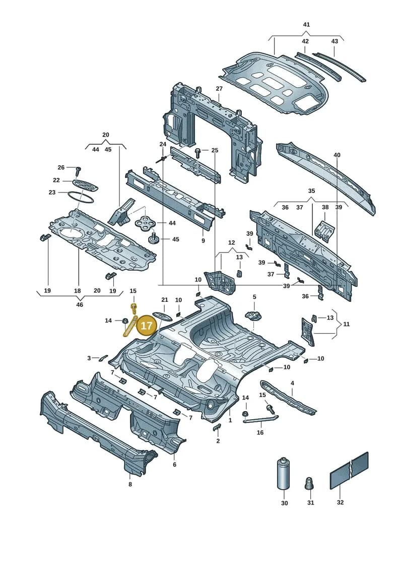 8V7801338 — Volkswagen T-Roc Cabriolet (2019-2025) diagram 2gk803020, position 17