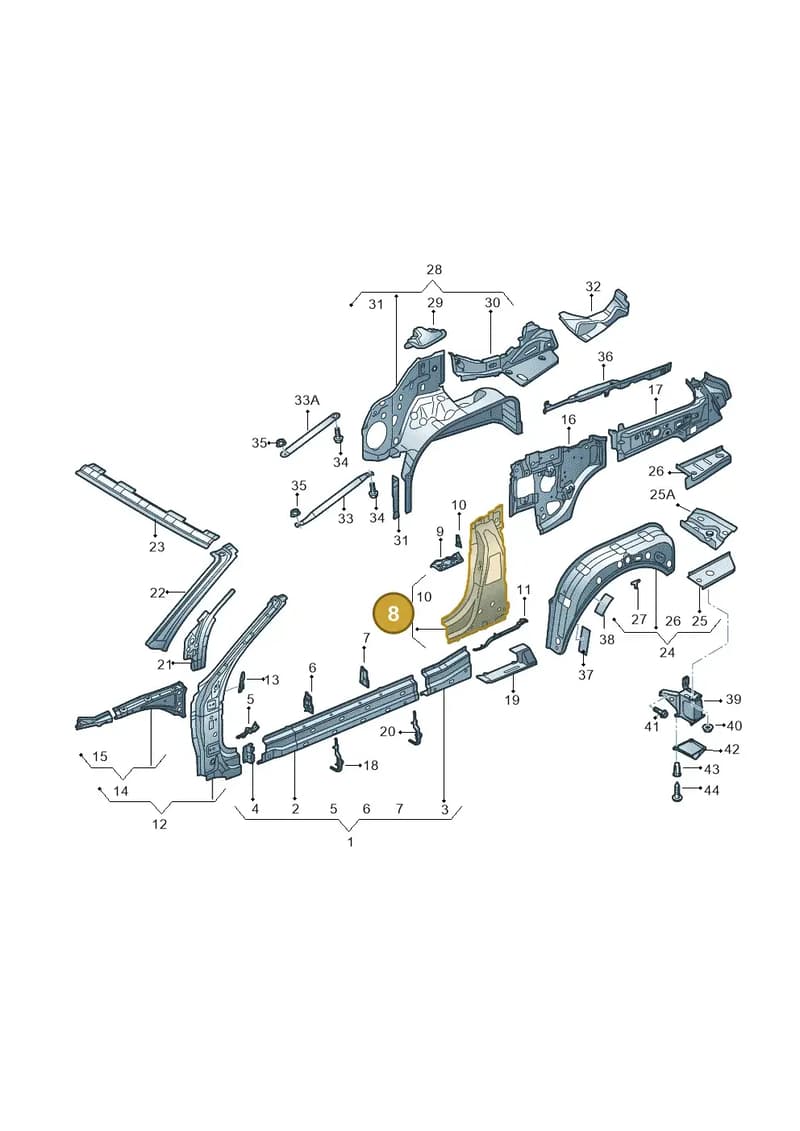8V7809224 — Audi A3 Cabriolet (2016-2020) diagram 778809000, position 8