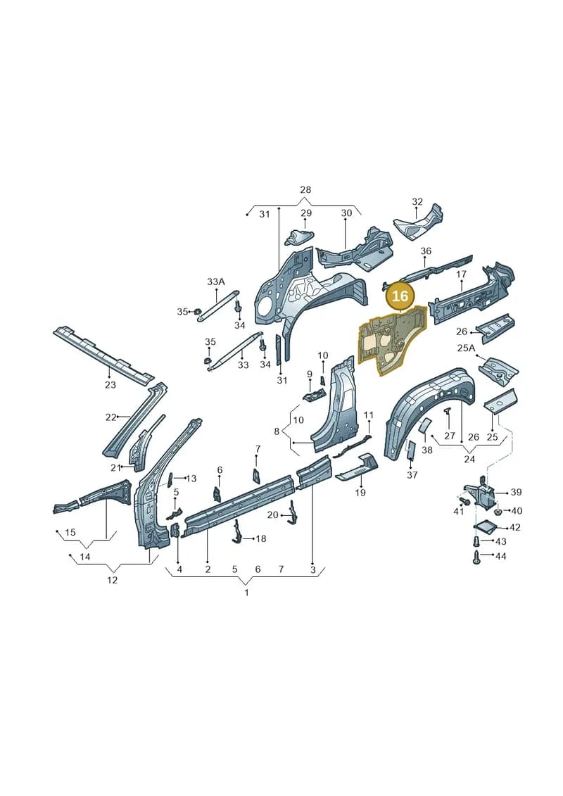 8V7809738 — Audi A3 Cabriolet (2016-2020) diagram 778809000, position 16