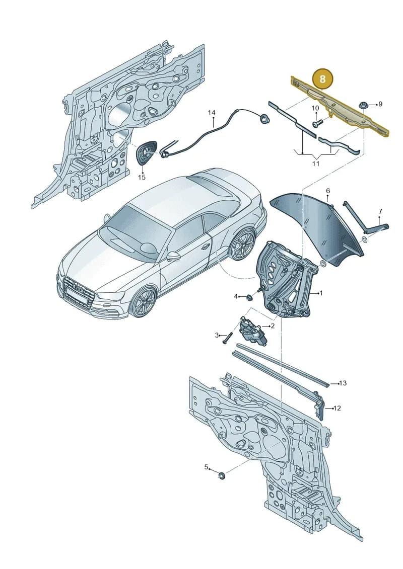8V7809889 — Audi A3 Cabriolet (2016-2020) diagram 778839600, position 8