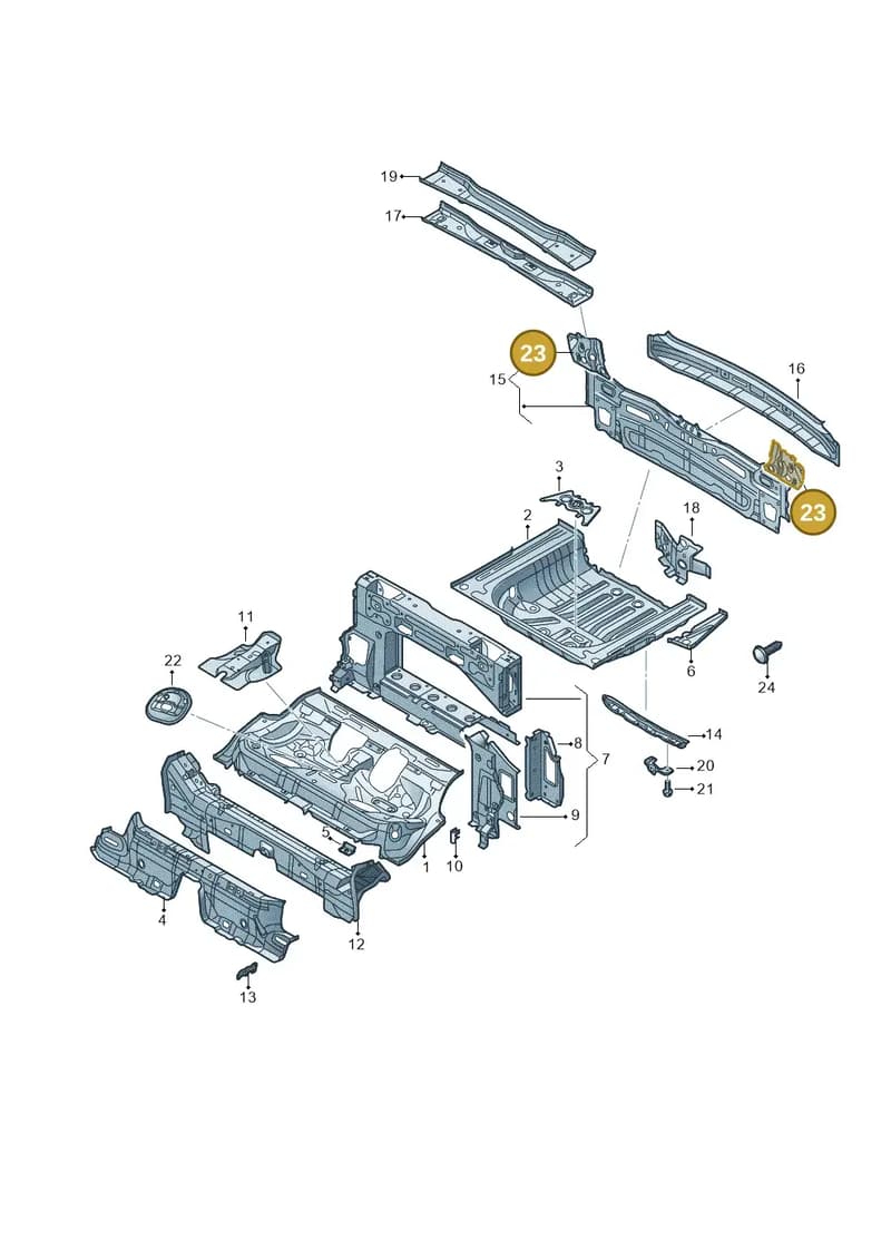 8V7813393 — Audi A3 Cabriolet (2016-2020) diagram 778813000, position 23