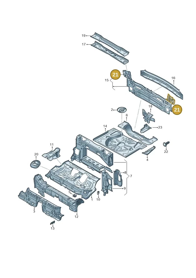 8V7813394 — Audi A3 Cabriolet (2016-2020) diagram 778813100, position 21
