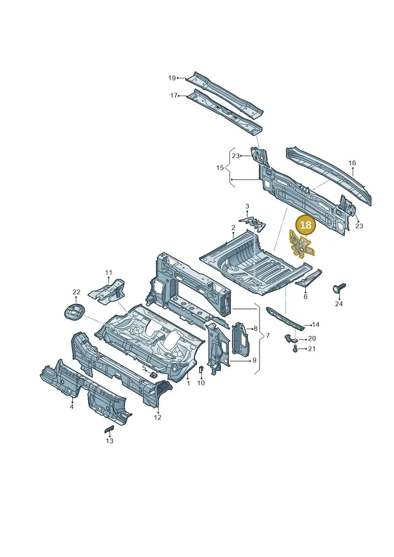 8V7813509 — Audi A3 Cabriolet (2016-2020) diagram 778813000, position 18