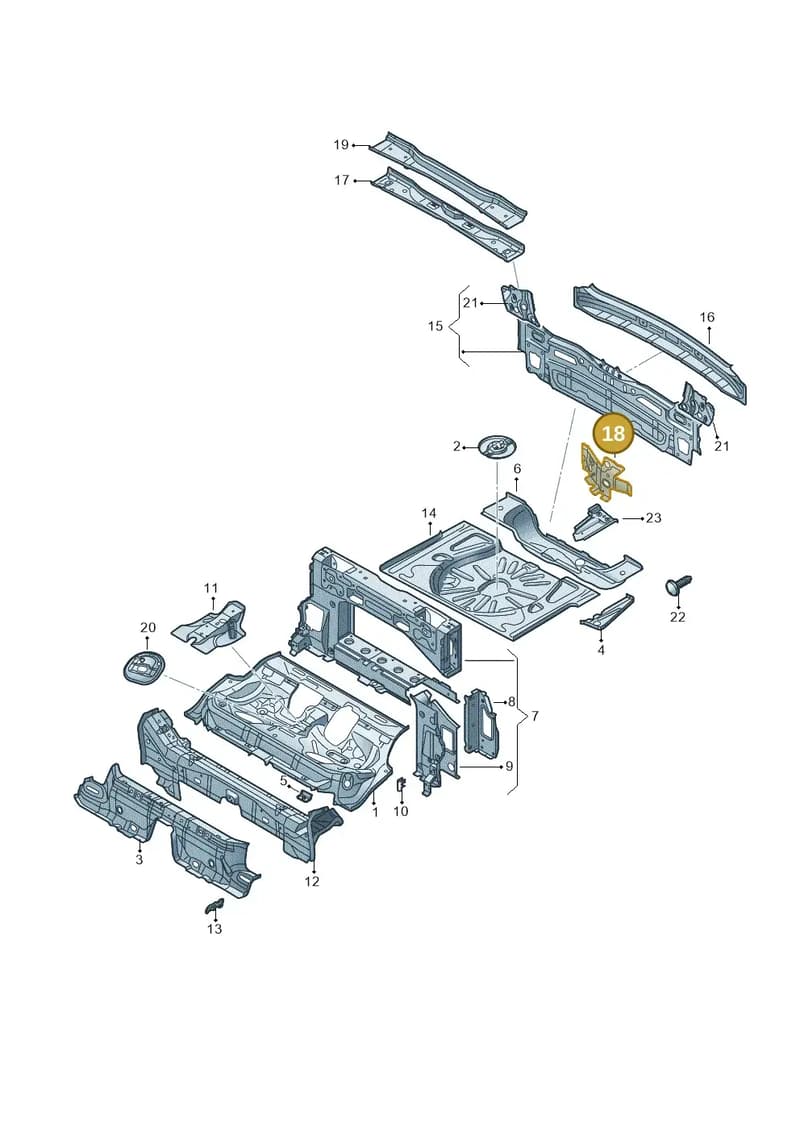 8V7813510 — Audi A3 Cabriolet (2016-2020) diagram 778813100, position 18