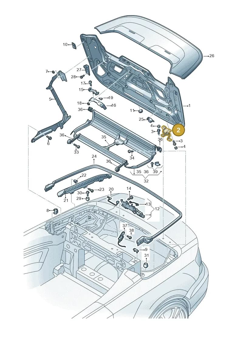 8V7825308C — Audi A3 Cabriolet (2016-2020) diagram 778825500, position 2