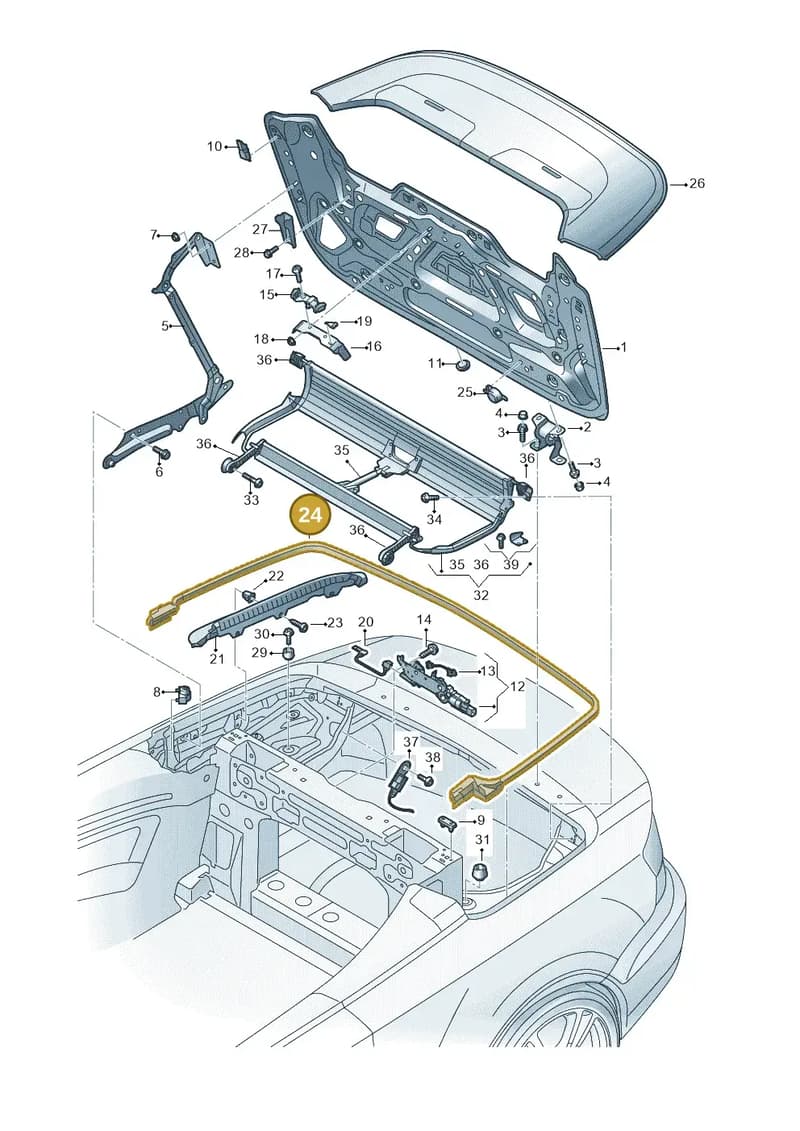 8V7825397A — Audi A3 Cabriolet (2016-2020) diagram 778825500, position 24