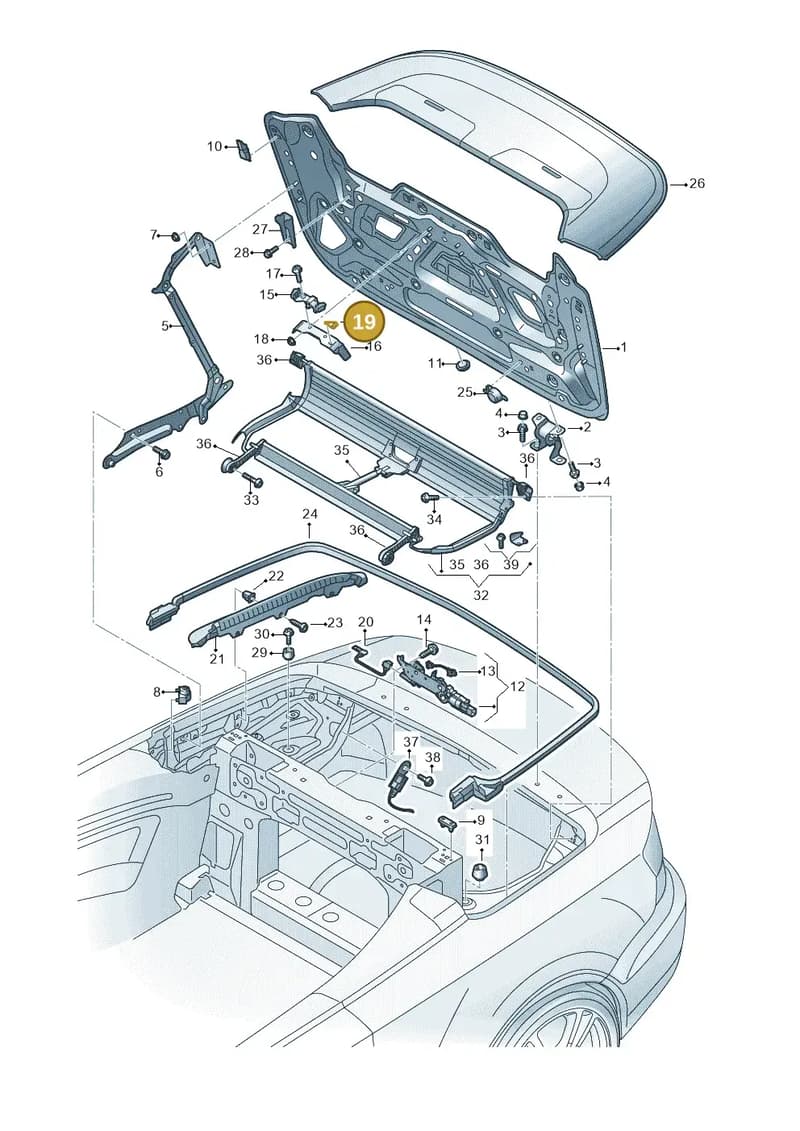 8V7837343 — Audi A3 Cabriolet (2016-2020) diagram 778825500, position 19