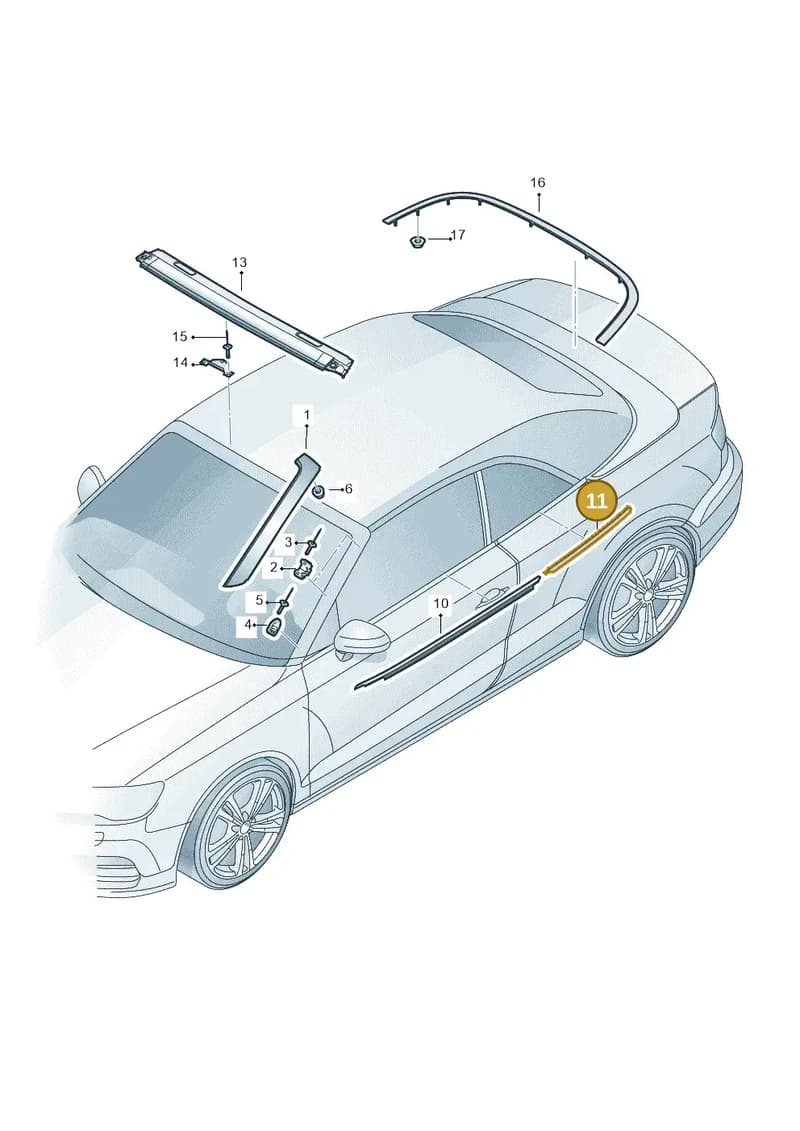 8V7853764C3Q7 — Audi A3 Cabriolet (2016-2020) diagram 778853100, position 11