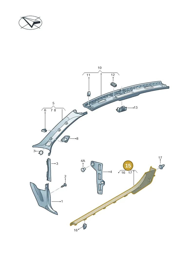 8V78539064PK — Audi A3 Cabriolet (2016-2020) diagram 891867650, position 15