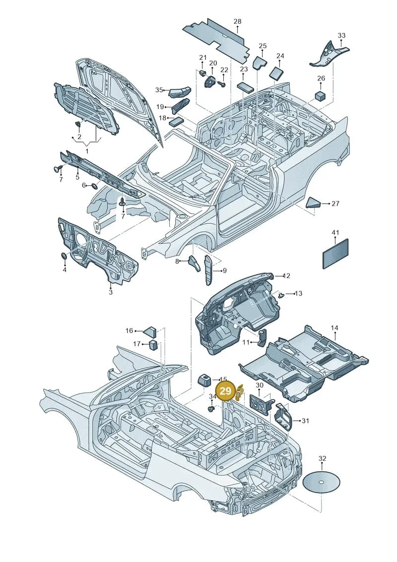 8V7863248 — Audi A3 Cab. 1.4 (2013-2016) diagram 778863200, position 29