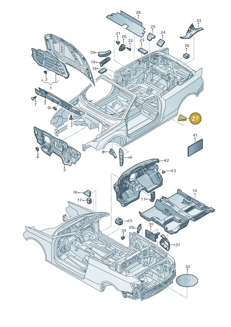 8V7863335 — Audi A3 Cab. 1.4 (2013-2016) diagram 778863200, position 27