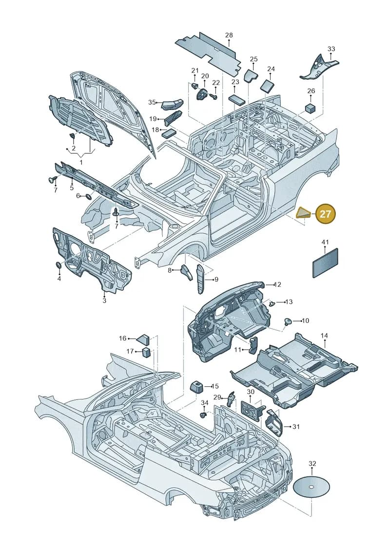 8V7863335 — Audi A3 Cabriolet (2016-2020) diagram 891863200, position 27