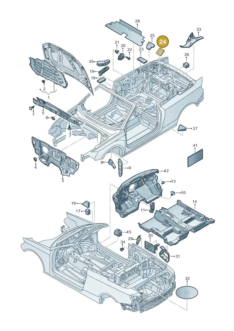 8V7863801 — Audi A3 Cabriolet (2016-2020) diagram 891863200, position 24