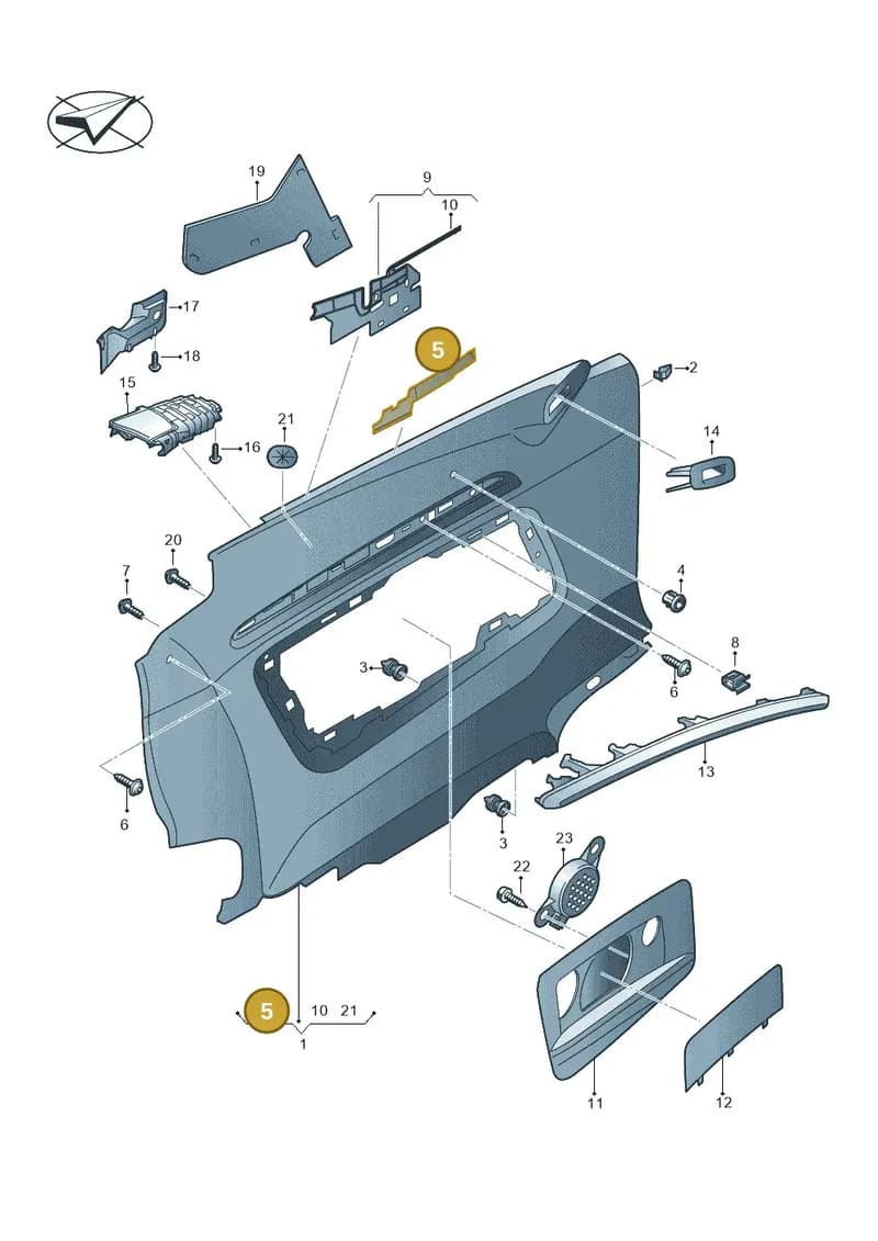 8V7863935 — Audi A3 Cabriolet (2016-2020) diagram 778867500, position 5